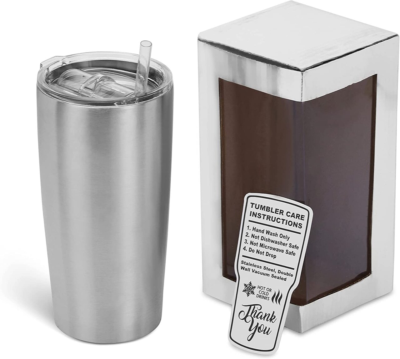 Makerflo 20 oz Stainless Steel Tumbler with Lid and Straw , Craft-Ready for DIY Gifts & Personalization (Epoxy, UV DTF, Vinyl, and Laser Engraving)